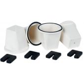  Support cyl.PVC blanc(set de 4 