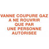  "Etiquette ""vanne coupure gaz 