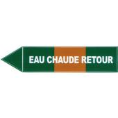  "Etiquette ""eau chaude retour 