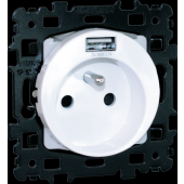  SQUARE Prise 2P+T + USB A 