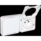 OXXO dble PC 2P+T IP55 BLANC 