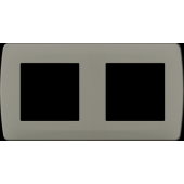  Plaque taupe 2 postes 