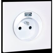 SQUARE - PC 2P+T + USB + plaqu 