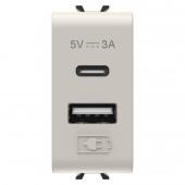  CHARGEUR DOUBLE USB A+C 5V 3A 