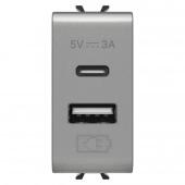  CHARGEUR DOUBLE USB A+C 5V 3A 