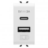  DUAL USB CHAR.A+C 5V 3A 1M BLA 