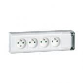  Bloc multiprise fixable 4x2P+T 