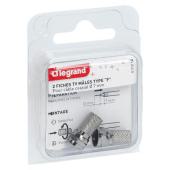  Lot de 2 fiches m�les t�l�visi 