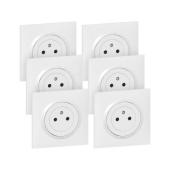  Lot de 6 prises de courant 2P+ 