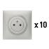  Lot de 10 prises de courant 2P 