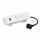  Bloc Bureau 2x2P+T F/B + USB A 