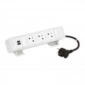  Bloc Bureau 3x2P+T F/B + USB C 