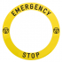  EMERGENCY STOP LEGEND D90MM 