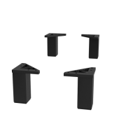  Ensemble de 4 pieds noir mat H 