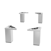  Ensemble de 4 pieds chrome bri 