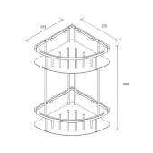  Porte-savon double d'angle rec 
