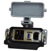 RJ45, USB with  120VAC simplex 